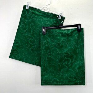 Green Damask Placemat Green Floral Vine Christmas St Patricks Set of 4 Rectangle